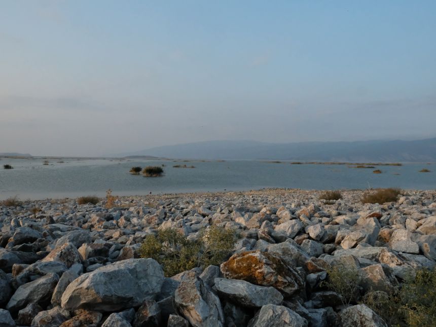 A photo overlooking Lake Karla in Greece.