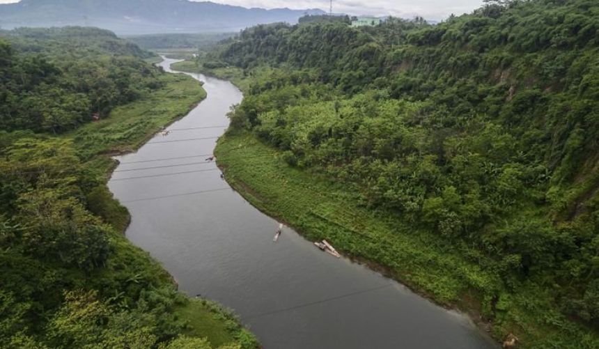 River in green surroundings