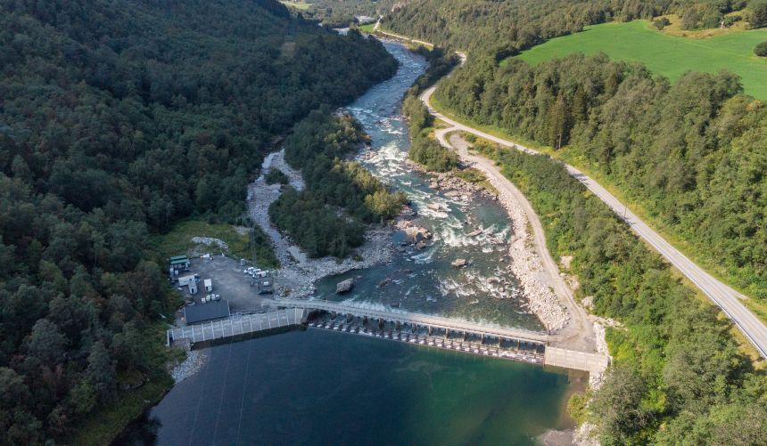Drone photo of nice river landscape