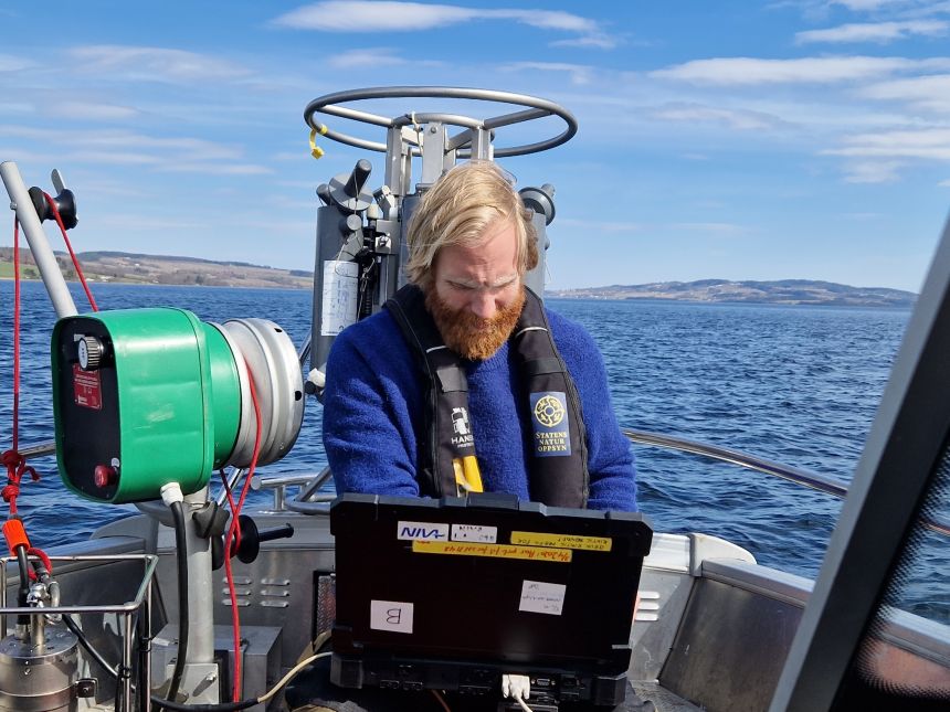 Scientist on boat