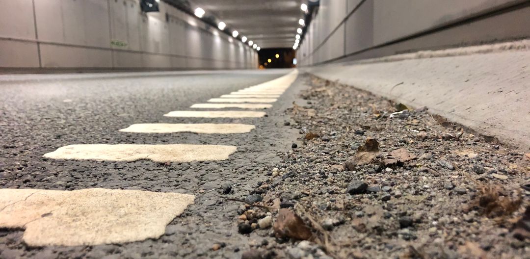 Veistøv i tunnel.